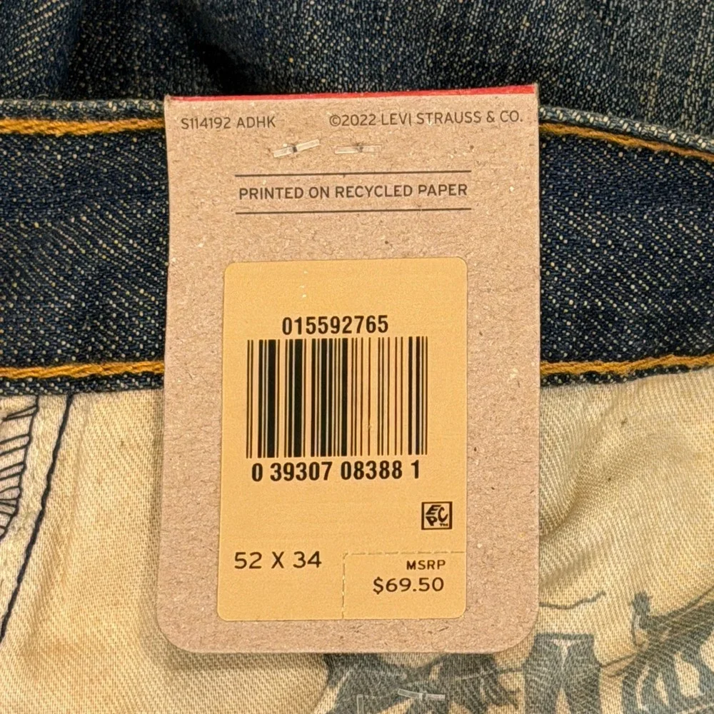 Levi's 559 Relaxed Straight Jeans Mens 52 x 34 Blue Big & Tall Denim **NEW**